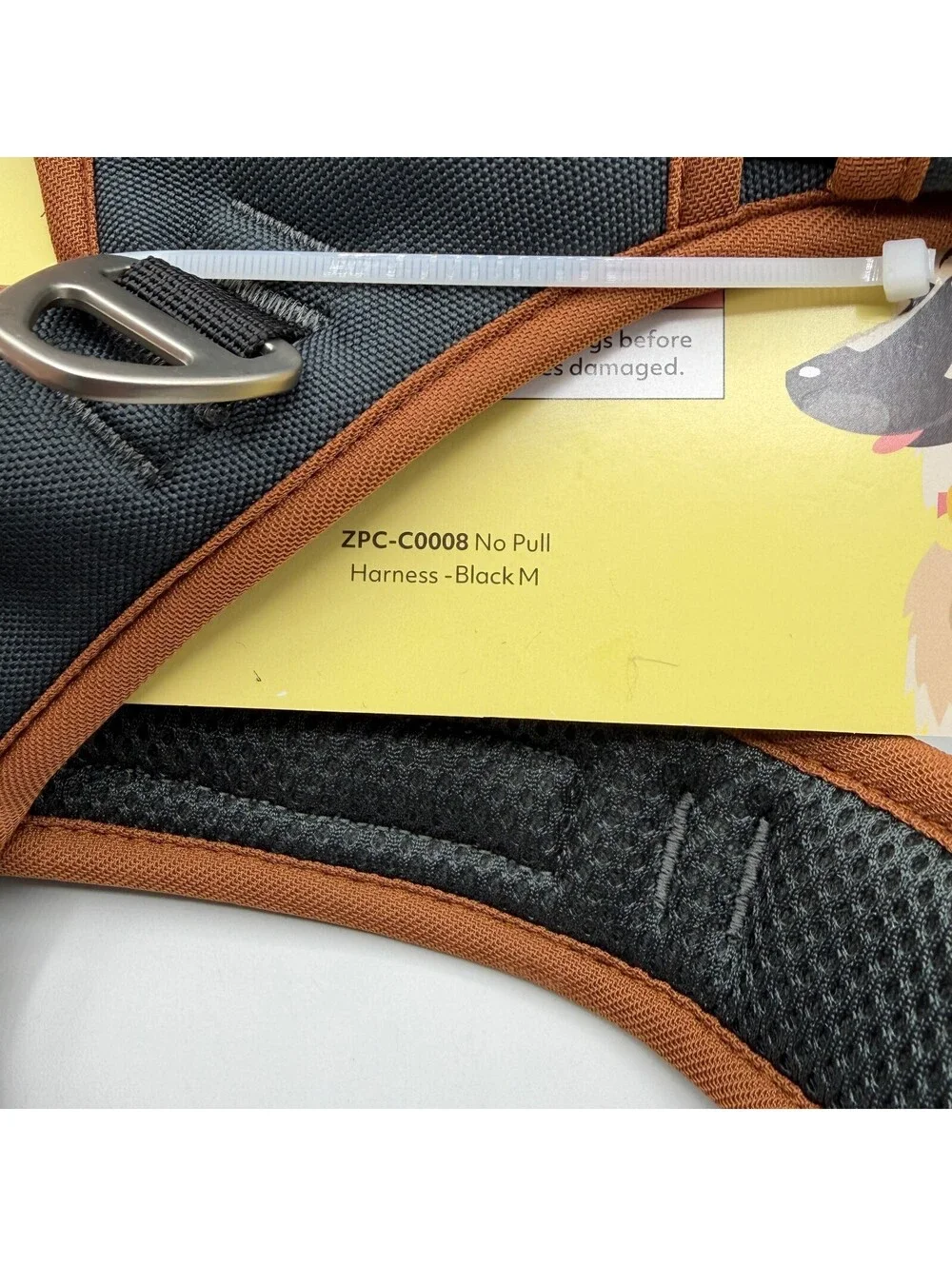 ZippyPaws Dual Harness Medium ZPC-C0008 Brown Breathable Mesh Padded Dog Vest